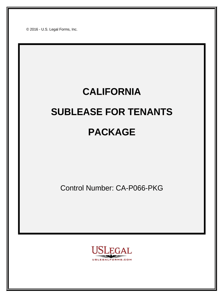 Landlord Tenant Sublease Package - California Preview on Page 1