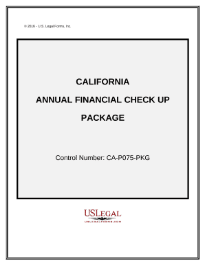 Annual Financial Checkup Package - California