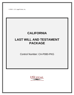 California Last Will and Testament Package