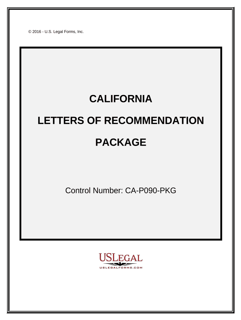 Letters of Recommendation Package - California Preview on Page 1