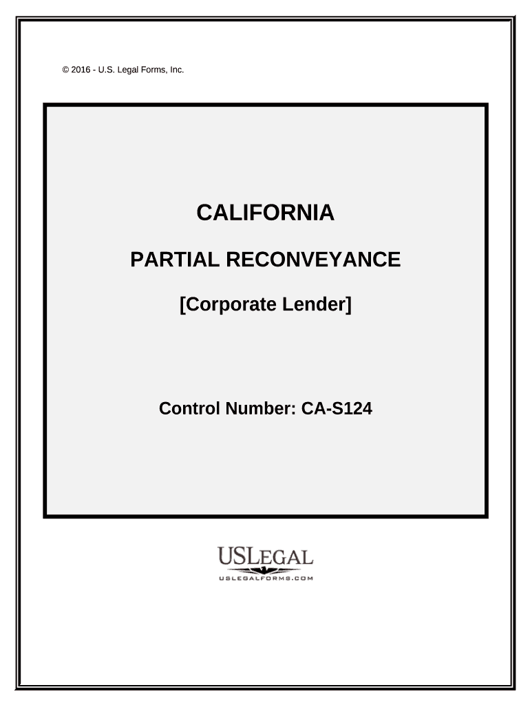 Partial Release of Property From Deed of Trust for Corporation - California Preview on Page 1.