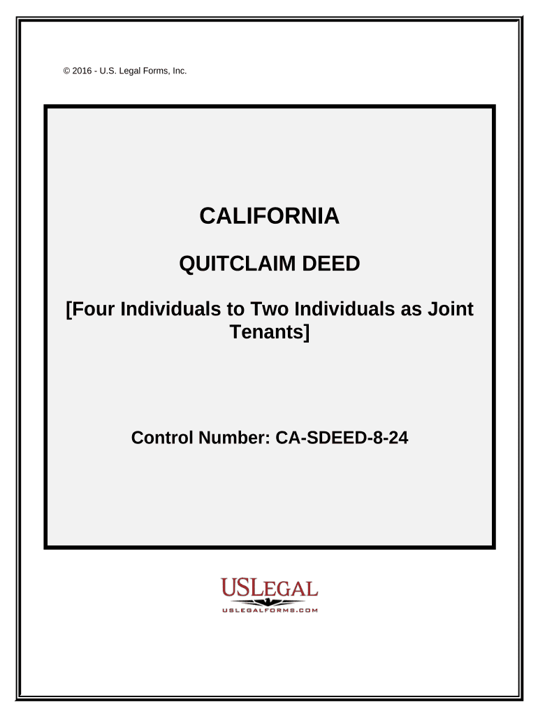 joint tenancy quit claim deed form Preview on Page 1