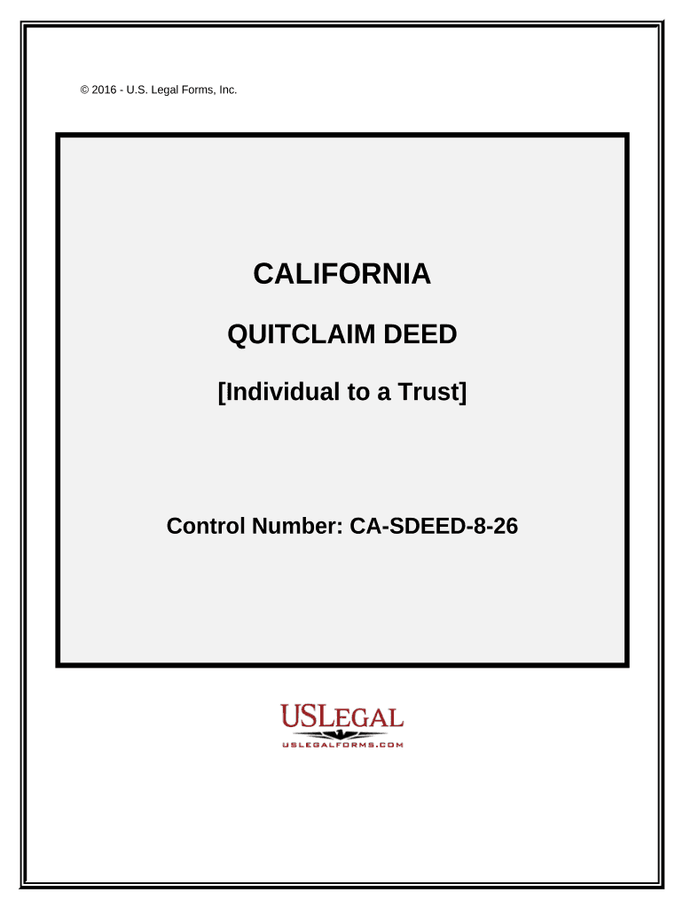 california quitclaim deed to living trust Preview on Page 1