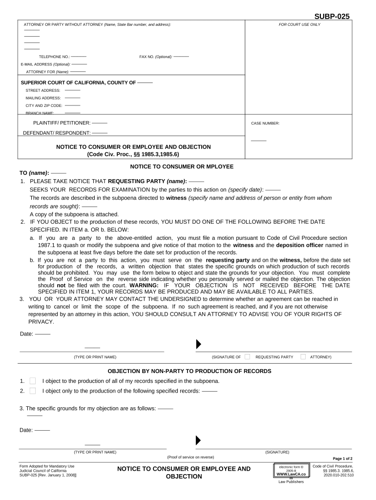 notice to consumer Preview on Page 1