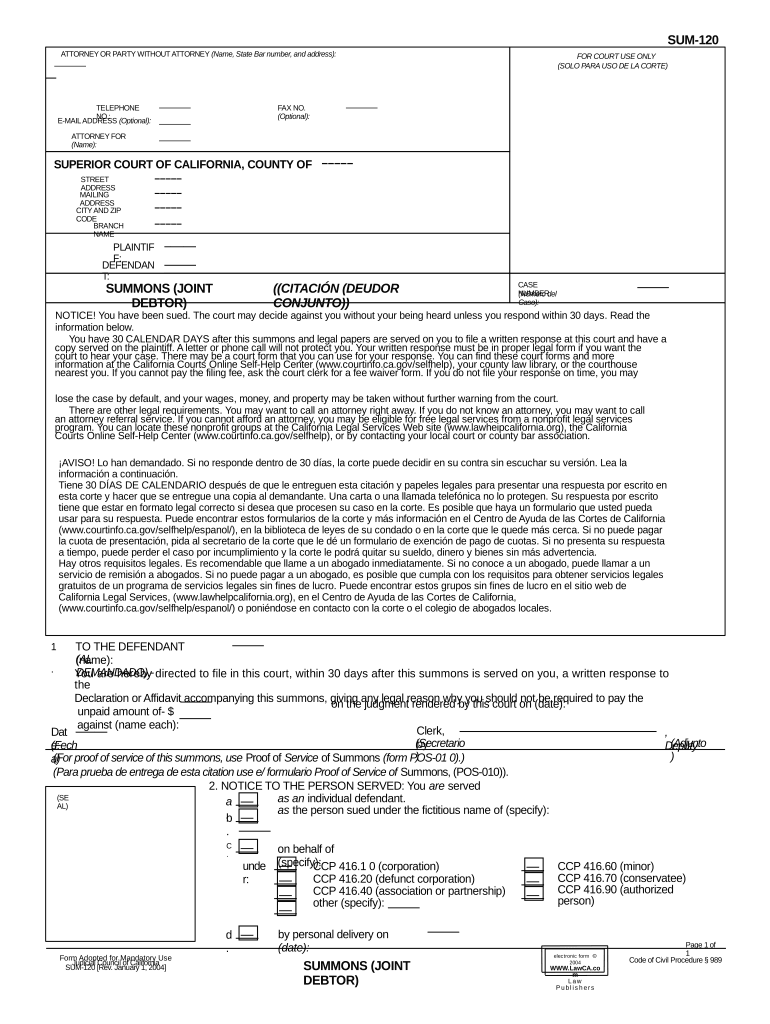 ca debtor Preview on Page 1