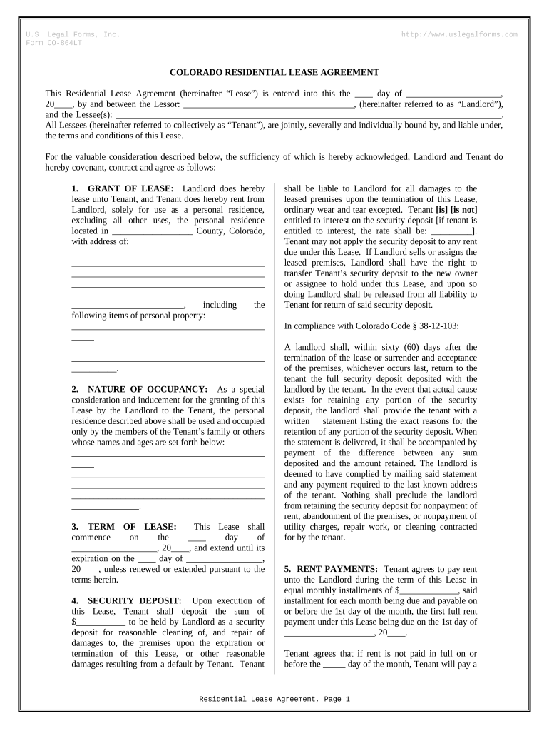 simple colorado rental agreement Preview on Page 1