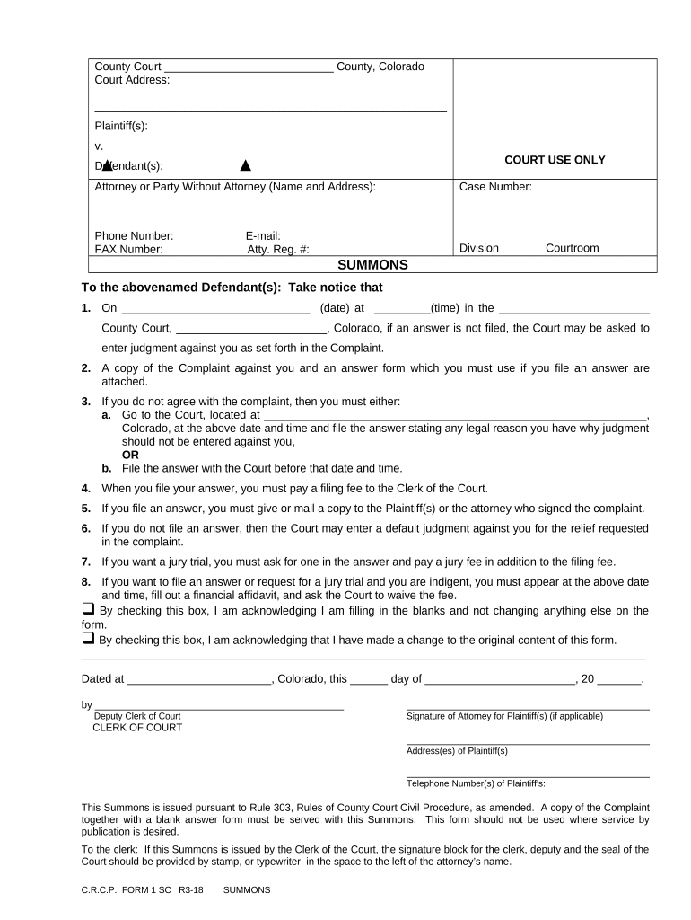 co summons Preview on Page 1