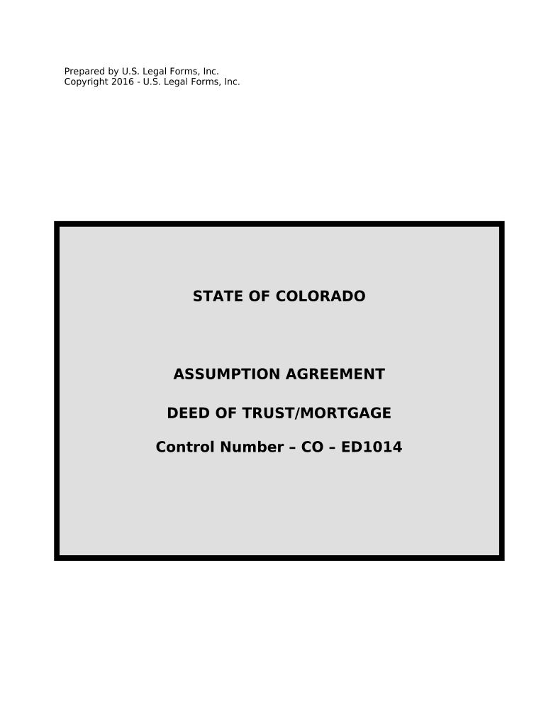 Assumption Agreement of Deed of Trust and Release of Original Mortgagors - Colorado Preview on Page 1