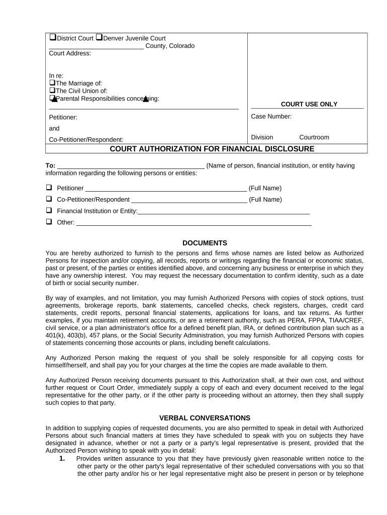 co disclosure form Preview on Page 1