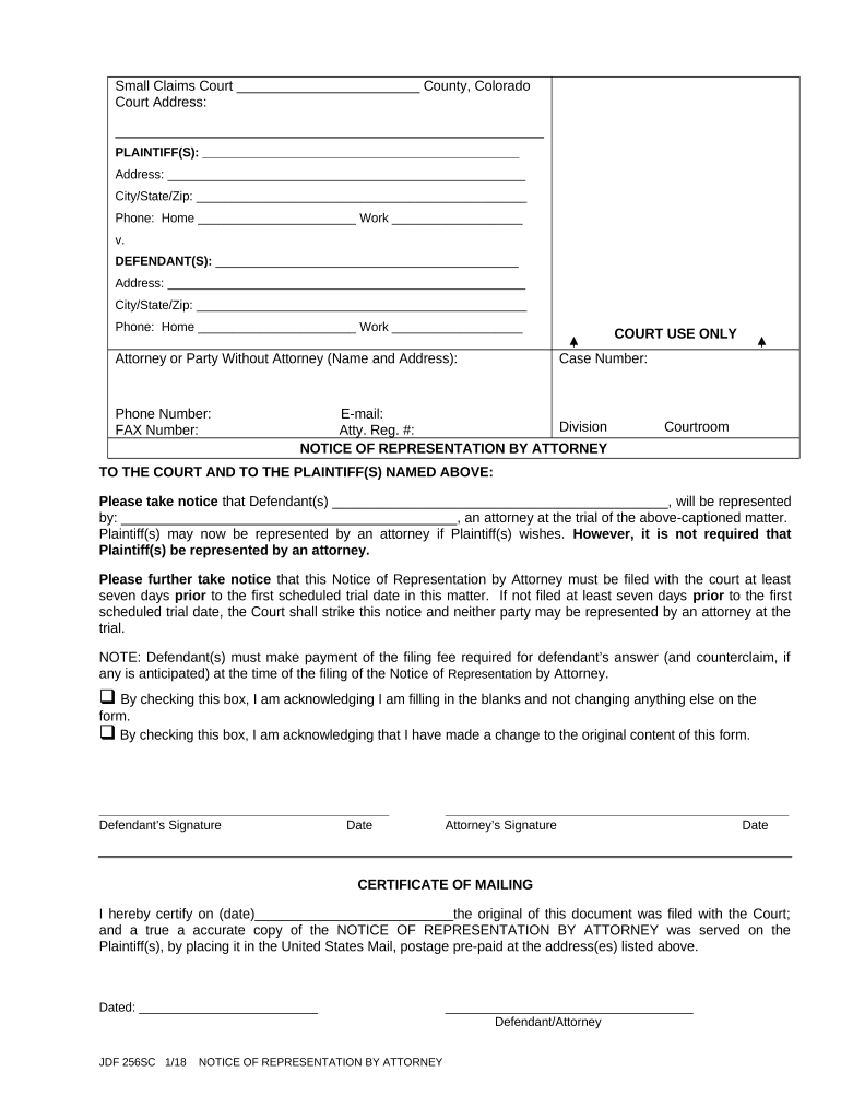 Notice Of Representation California Fill Out Sign Online DocHub