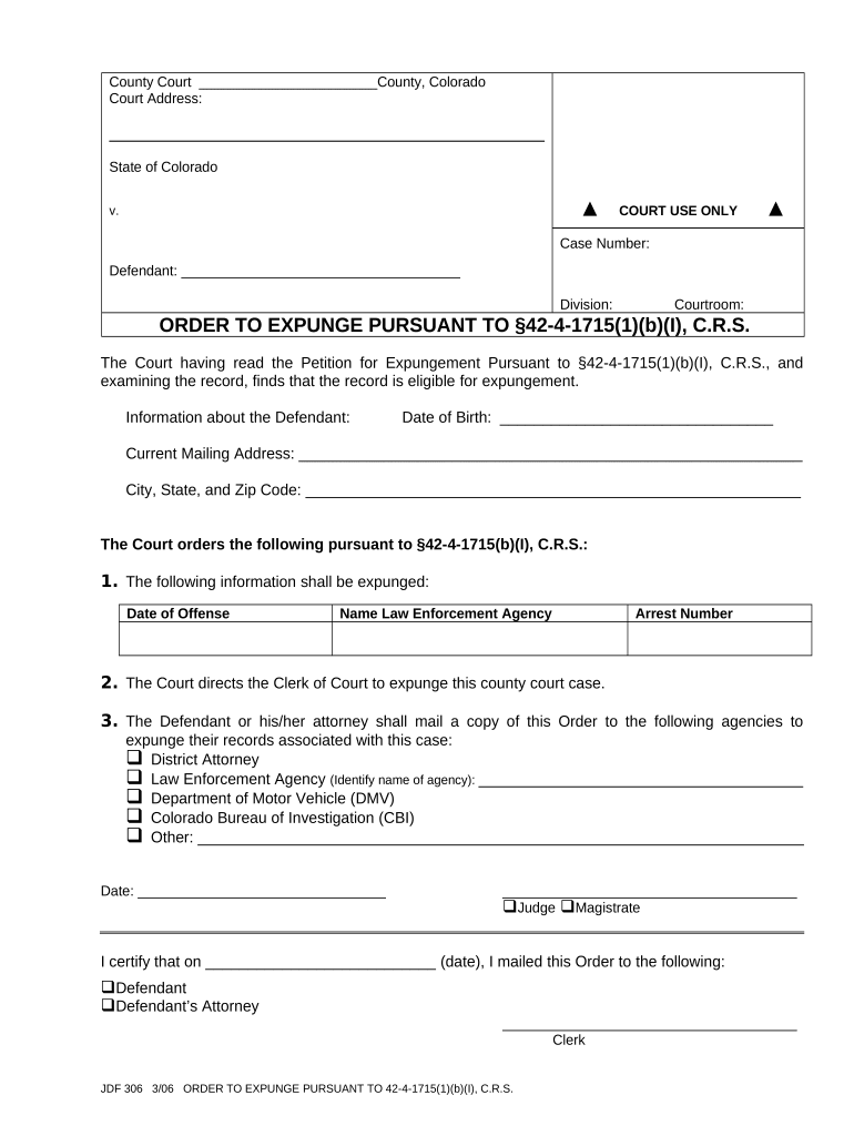 Co Expungement Dui Doc Template PdfFiller