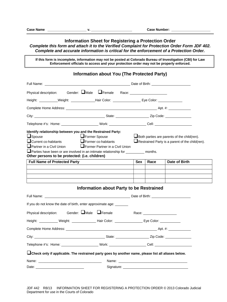 sheet restraining order Preview on Page 1