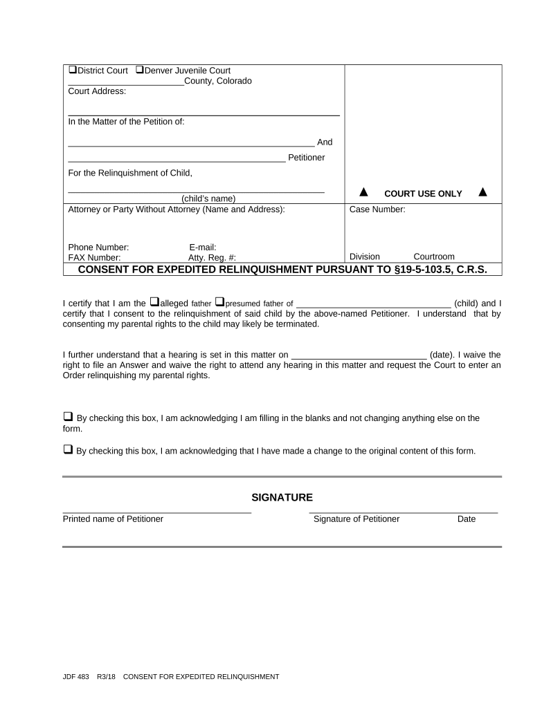 voluntary termination of parental rights colorado Preview on Page 1