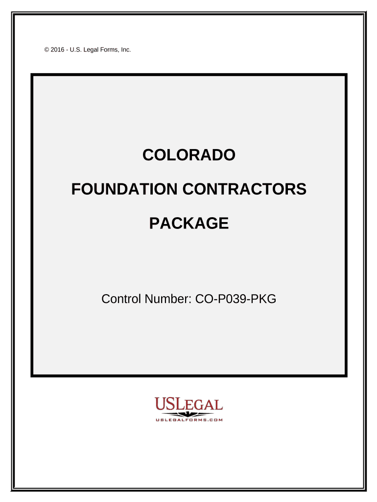 Foundation Contractor Package - Colorado Preview on Page 1