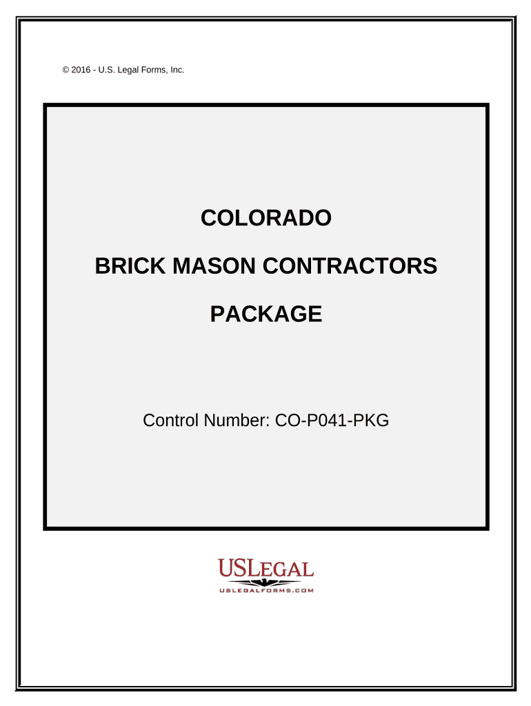 Brick Mason Contractor Package - Colorado Preview on Page 1