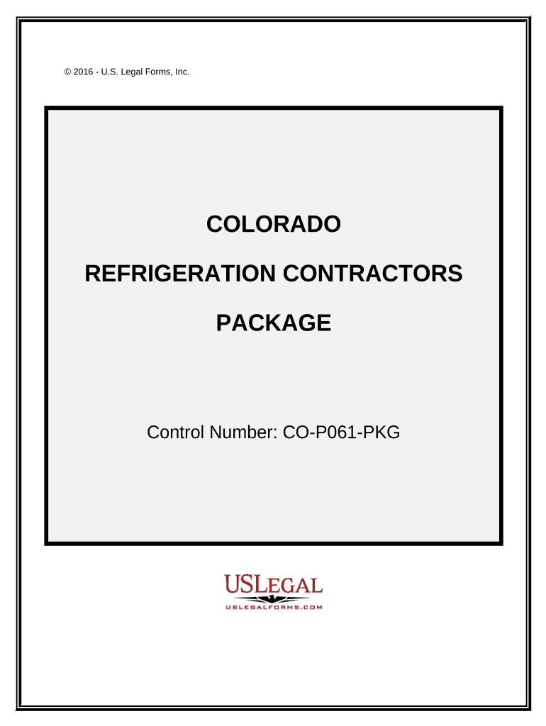 Refrigeration Contractor Package - Colorado Preview on Page 1