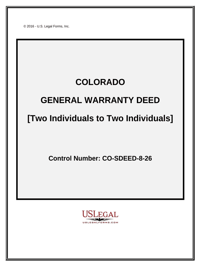General Warranty Deed - Two Individuals to Two Individuals - Colorado Preview on Page 1