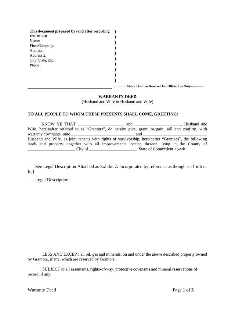 connecticut warranty deed Preview on Page 1