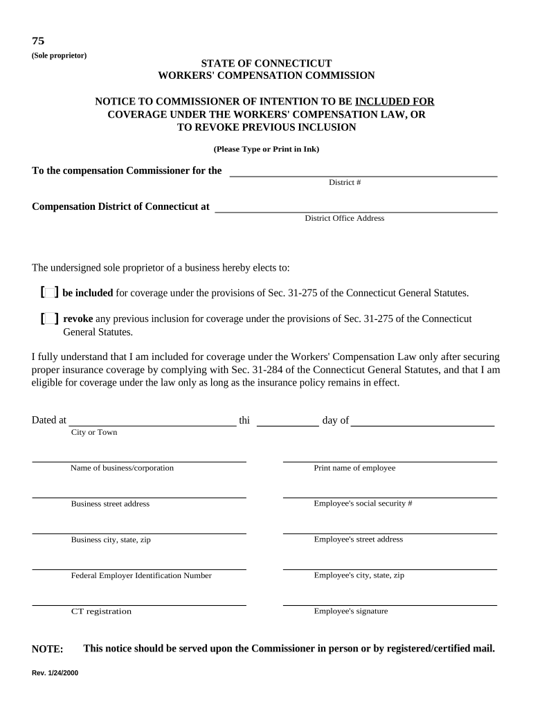 Notice of Intention To Be Included - Connecticut Preview on Page 1