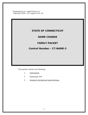 Name Change Instructions and Forms Package for a Family - Connecticut