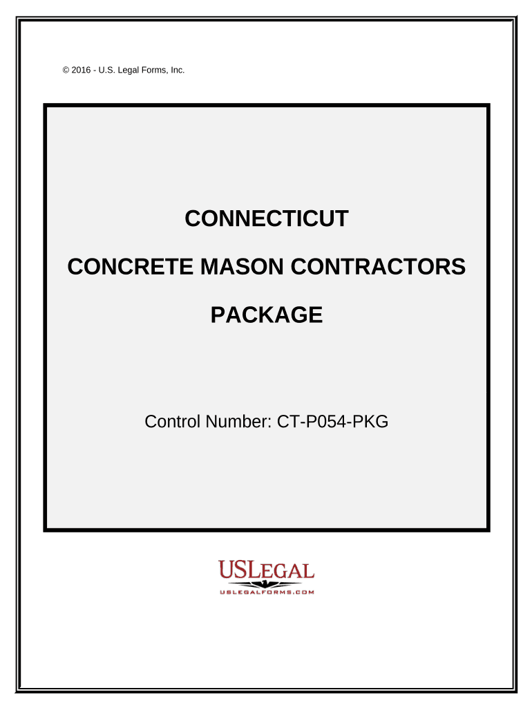 Concrete Mason Contractor Package - Connecticut Preview on Page 1.