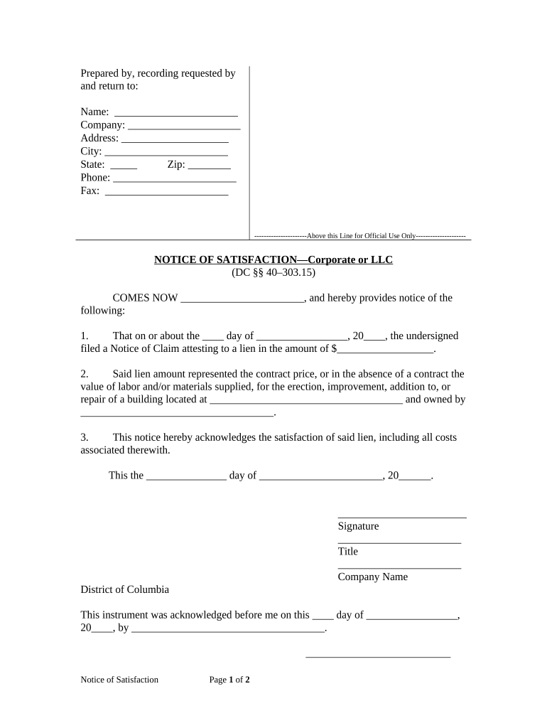 district of columbia llc Preview on Page 1