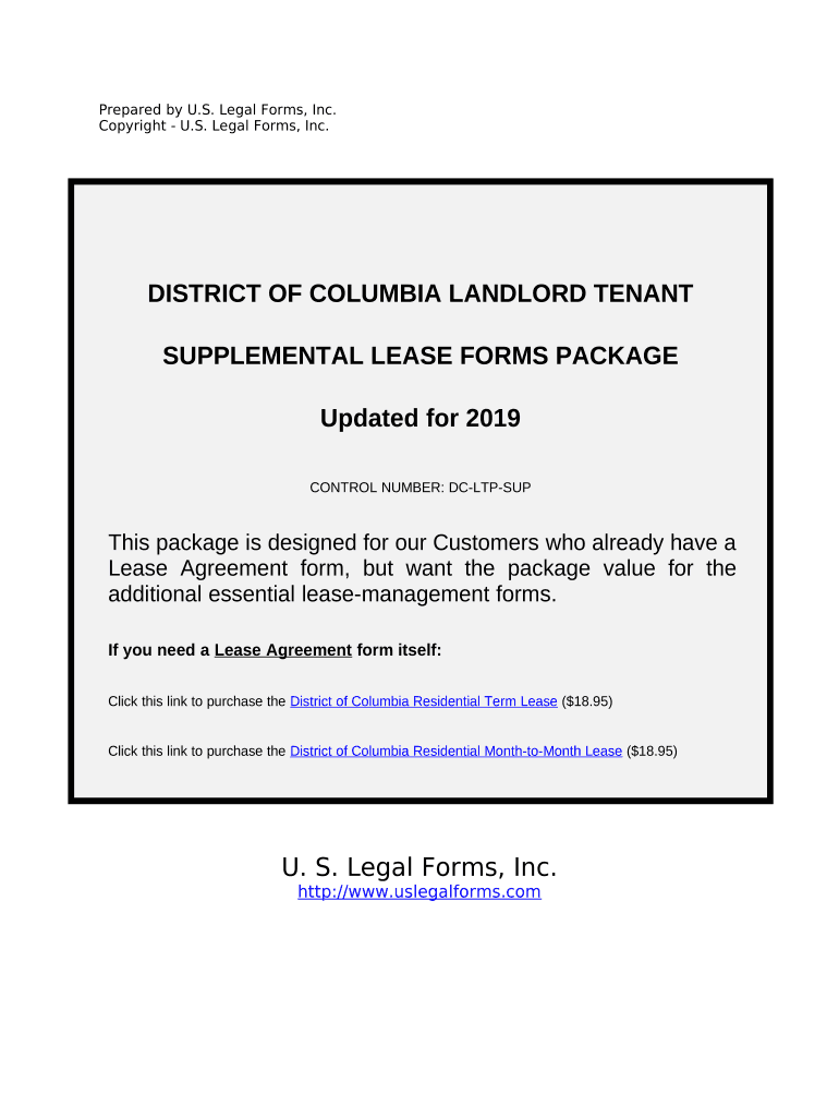 Supplemental Residential Lease Forms Package - District of Columbia Preview on Page 1