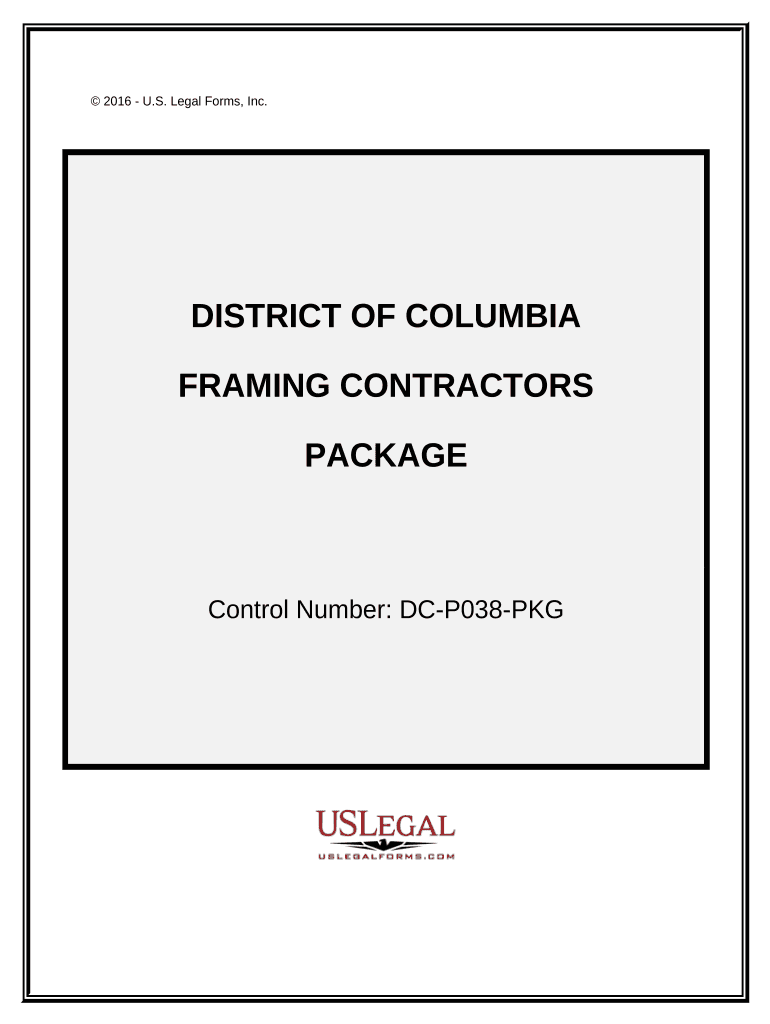 Framing Contractor Package - District of Columbia Preview on Page 1.