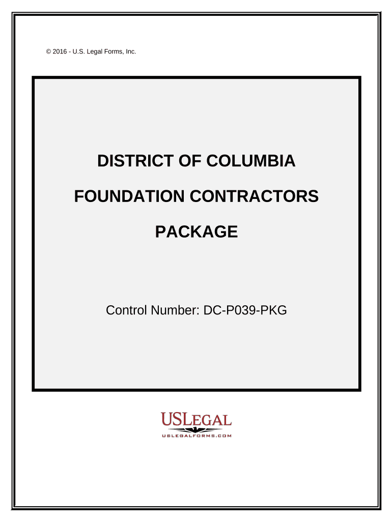 Foundation Contractor Package - District of Columbia Preview on Page 1