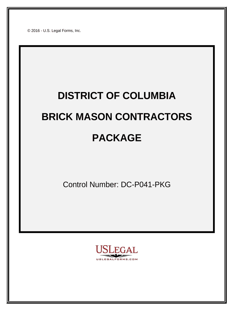 Brick Mason Contractor Package - District of Columbia Preview on Page 1