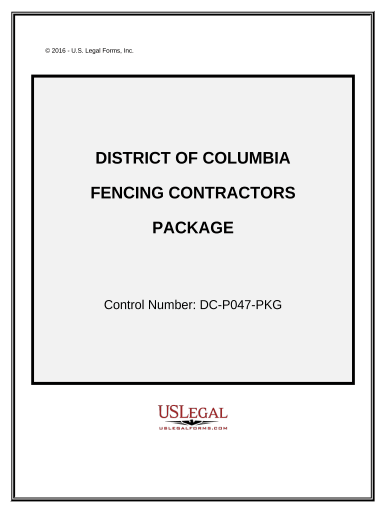 Fencing Contractor Package - District of Columbia Preview on Page 1