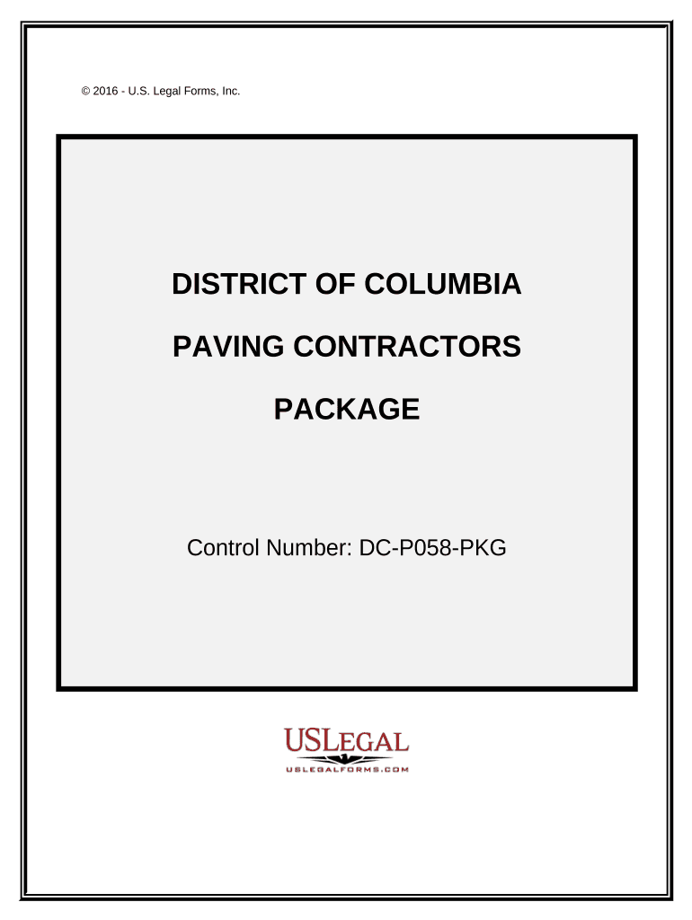 Paving Contractor Package - District of Columbia Preview on Page 1