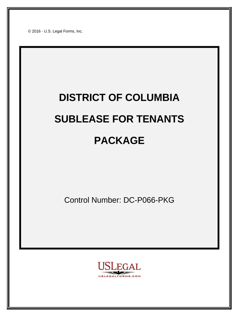 Landlord Tenant Sublease Package - District of Columbia Preview on Page 1