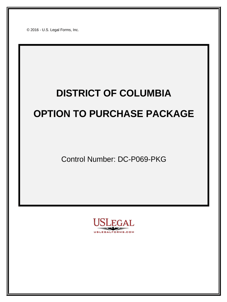 Option to Purchase Package - District of Columbia Preview on Page 1