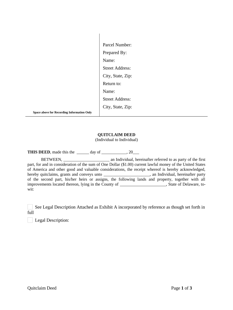 quitclaim deed delaware Preview on Page 1