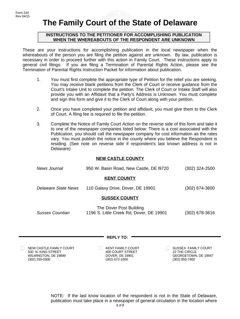 Instructions for Publication - Delaware Preview on Page 1