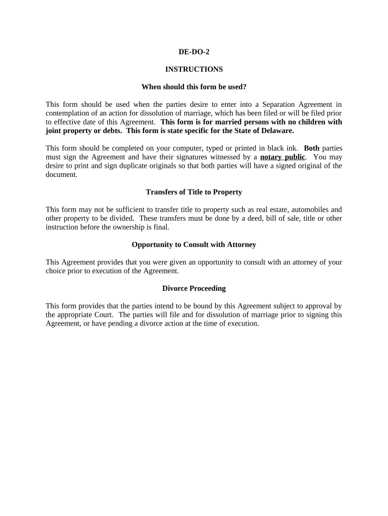 legal separation in delaware Preview on Page 1