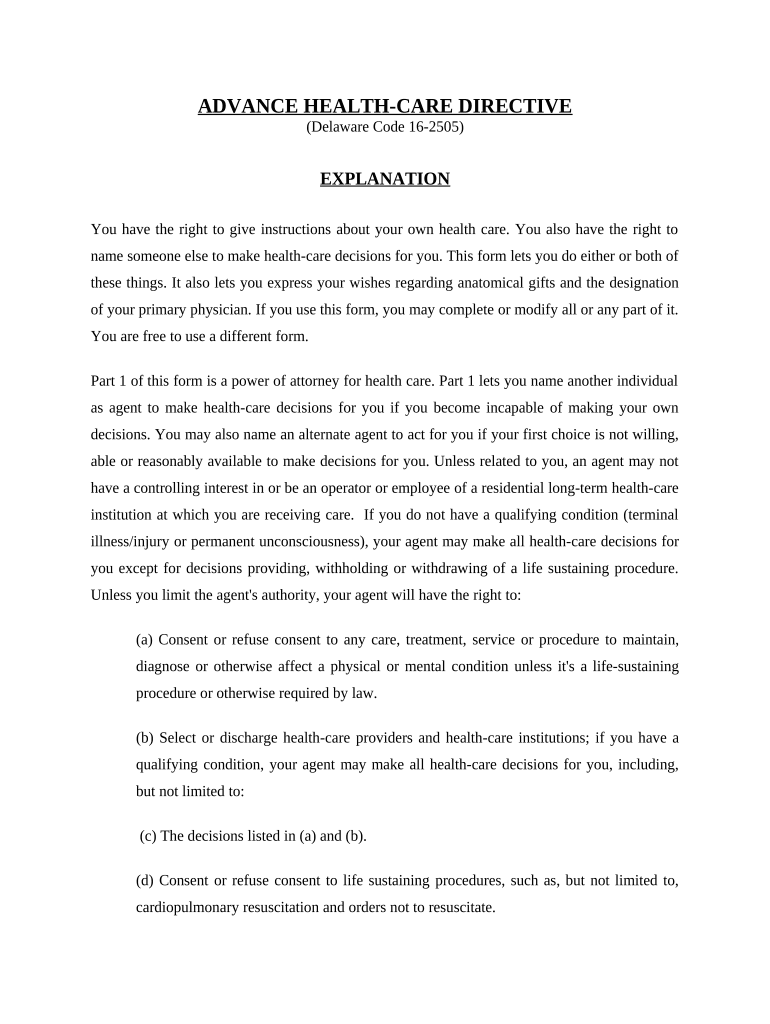 delaware health care directive Preview on Page 1