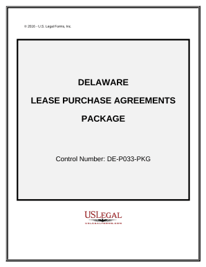 Delaware Lease Purchase Agreements Package