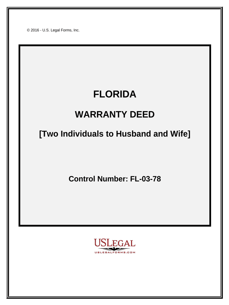 Warranty Deed from two Individuals to Husband and Wife - Florida Preview on Page 1