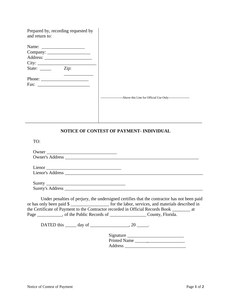 notice payment construction Preview on Page 1