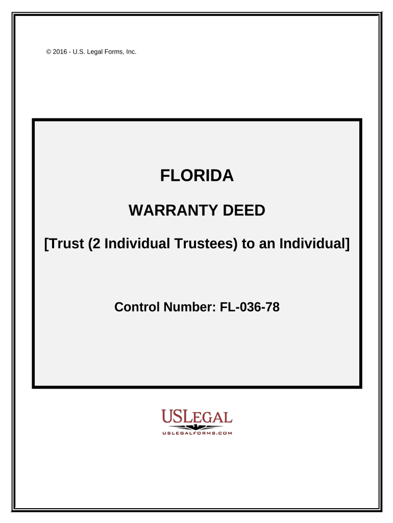 Trust - Two Individual Trustees - to an Individual - Florida Preview on Page 1