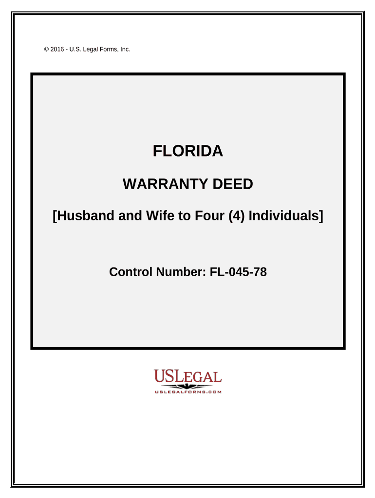 Warranty Deed from Husband and Wife to Four Individuals - Florida Preview on Page 1