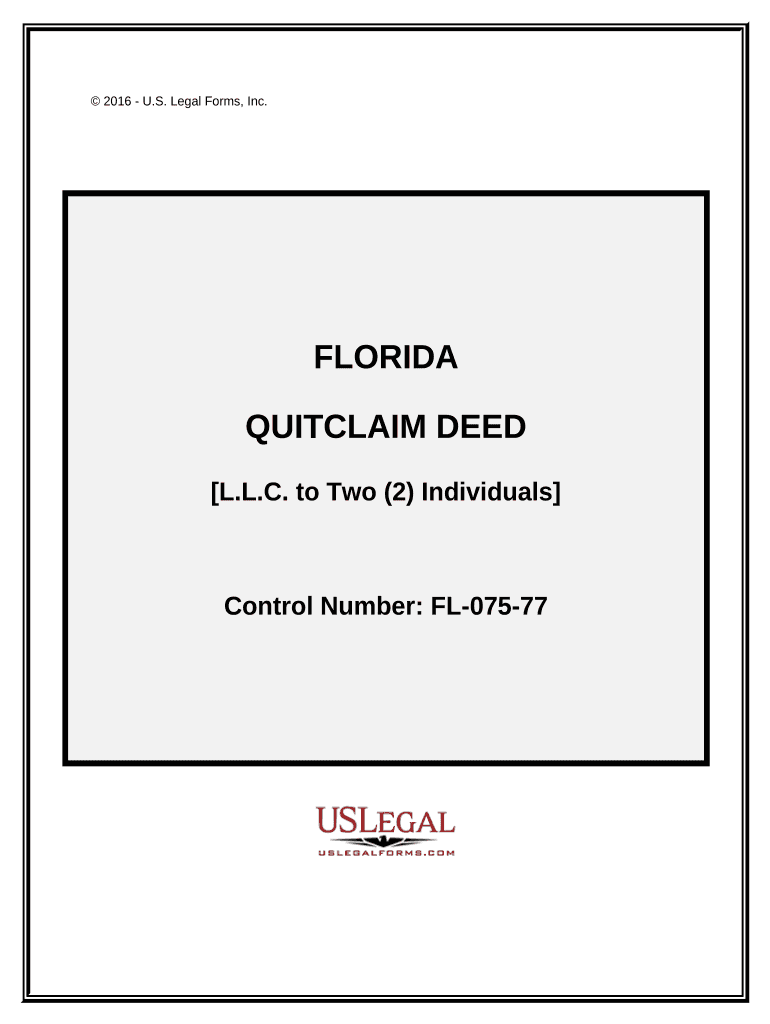 Quitclaim Deed from a Limited Liability Company to two Individuals - Florida Preview on Page 1