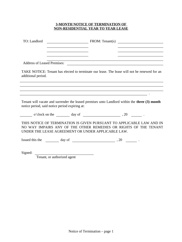 early lease termination letter florida Preview on Page 1
