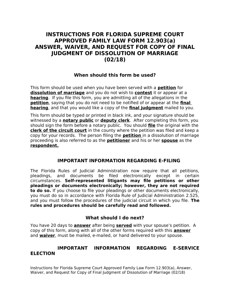 florida dissolution marriage Preview on Page 1