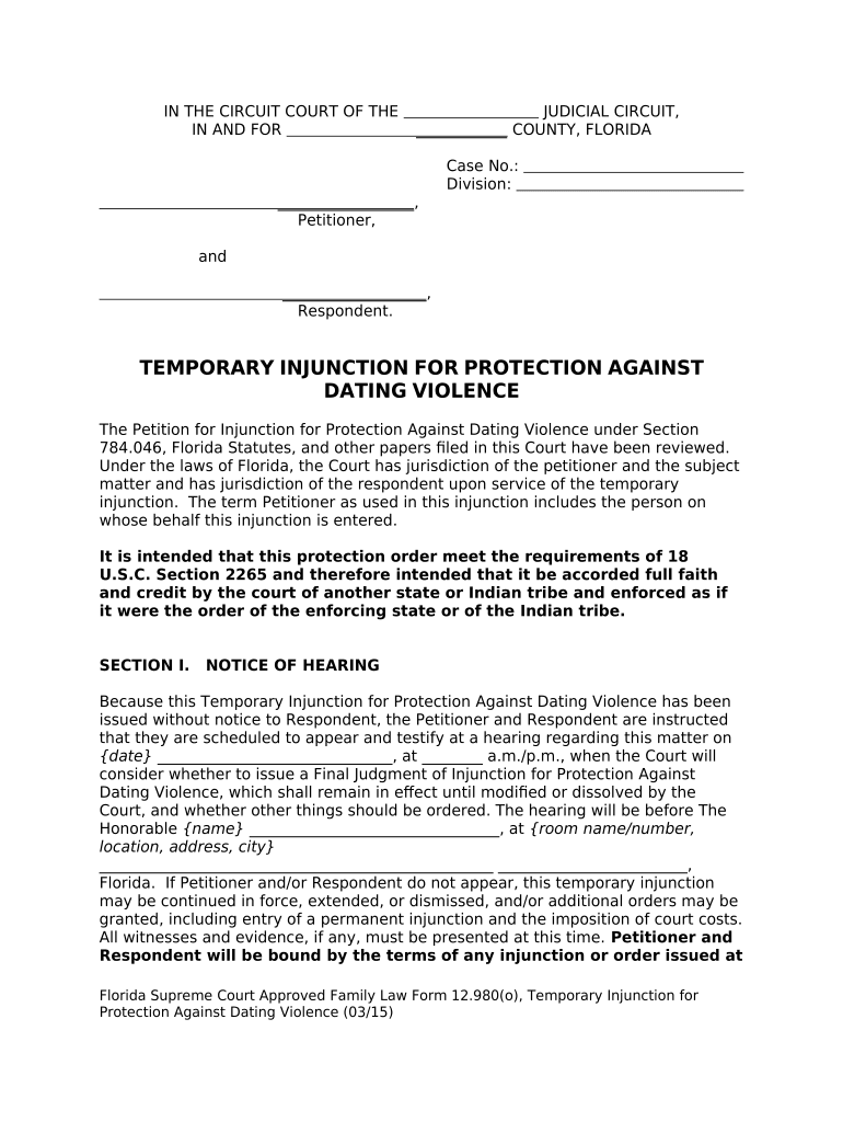 injunction florida Preview on Page 1.