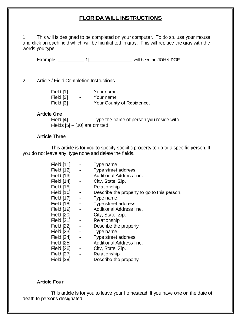 Mutual Wills containing Last Will and Testaments for Unmarried Persons living together with No Children - Florida Preview on Page 1