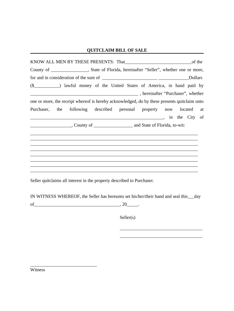 bill of sale florida Preview on Page 1