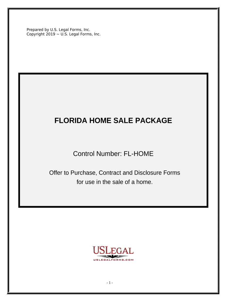 Real Estate Home Sales Package with Offer to Purchase, Contract of Sale, Disclosure Statements and more for Residential House - Florida Preview on Page 1